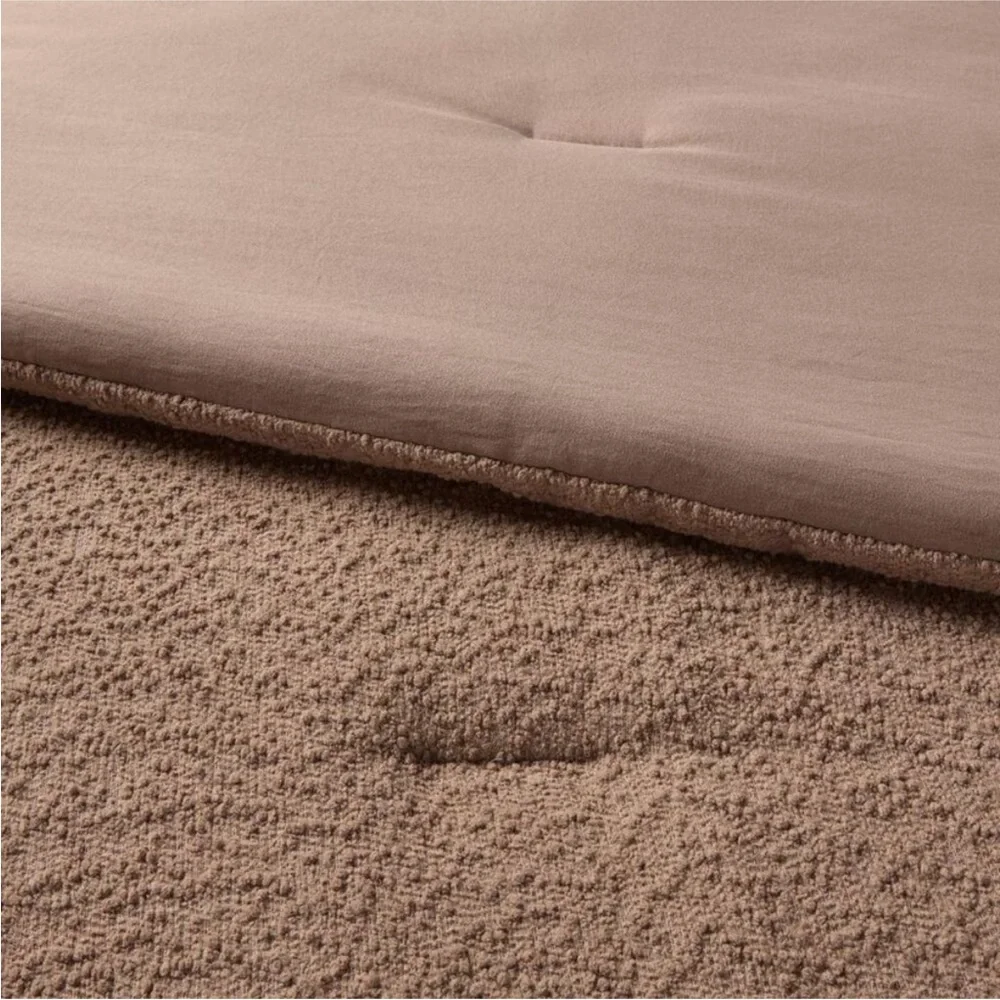 THRESHOLD BWT 3pc boucle comforter set -mocha -full/queen